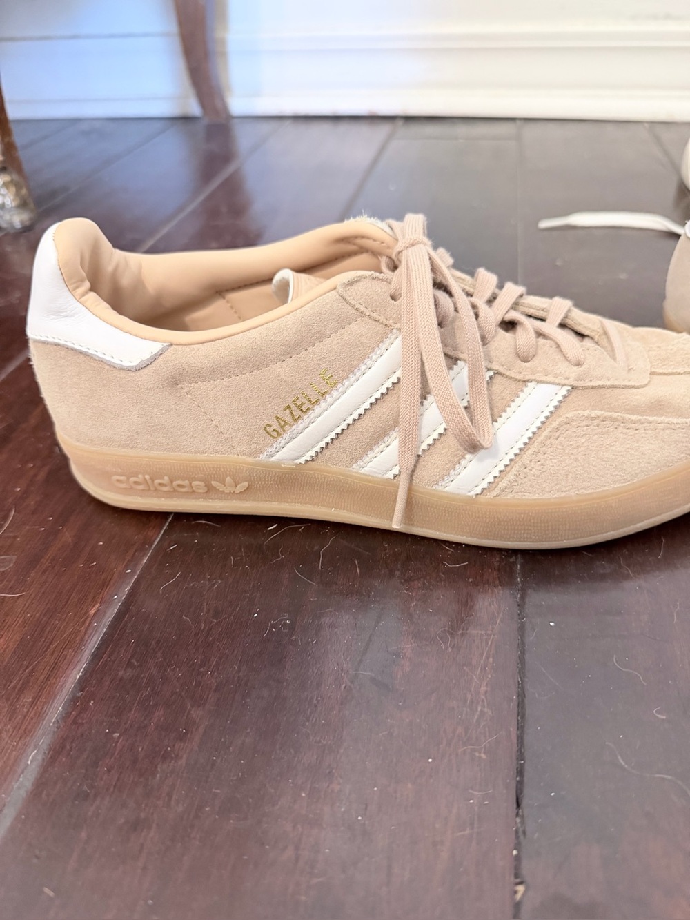 adidas Samba OG Suede Sneakers in Beige/White-7.5